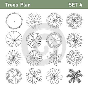 Tree plan top view for landscape set 1