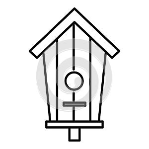 Tree trunk bird house icon, outline style