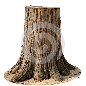 Tree trunk isolated on white background