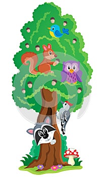 Tree with various animals theme 1