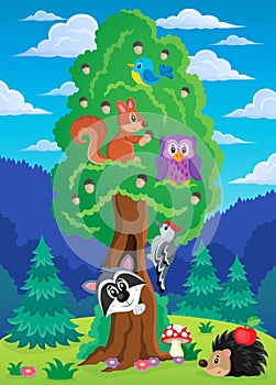 Tree with various animals theme 2