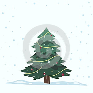 Vector Christmas Tree Isolated from Background