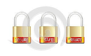 tree Vector gold padlock