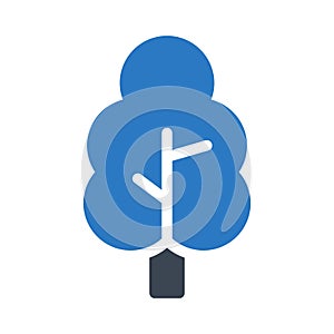 Tree glyph color vector icon