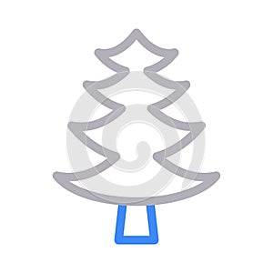 Tree thin line color vector icon
