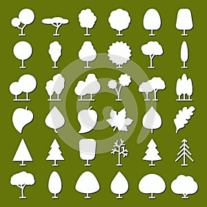 Tree vector icons set