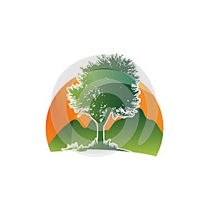 tree vector illustration logo design template