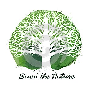 Tree vector logo. Ecology, nature symbol. Environment icon