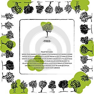 Tree vector set and logo