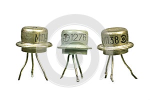 Tree vintage electronic transistors