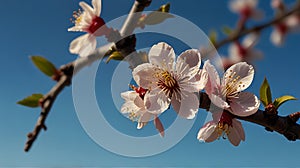 a tree with white flowers and the word cherry on it