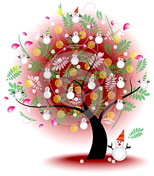 Tree of winter snow (vector)