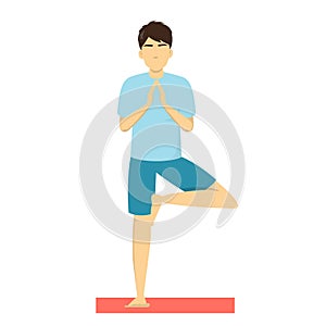 Tree yoga pose. Exercise for training and balance.
