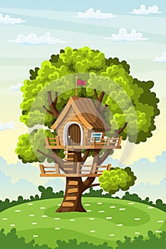 Treehouse On A Meadow