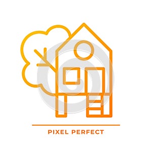 Treehouse pixel perfect gradient linear vector icon