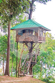 Treehouse at Thong Pha Phum National Park, Kanchanaburi, Thailand