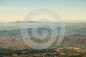 Treeless mountain in cloudy day