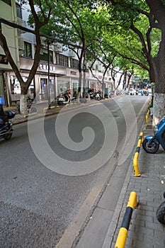 Treelined traditional and old Gusu District (Pishi Street)