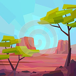Low poly desert landscape