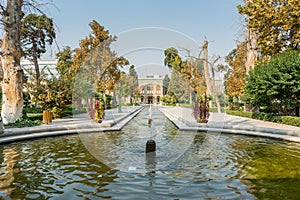 Trees in autaumn at the garden of  Golestan Palace inTehran, Iran,which is a UNESCO World Heritage site