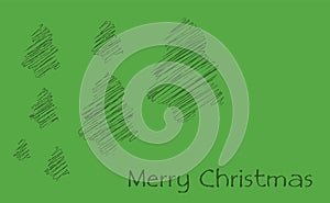 Trees, gifts card with Merry Christmast