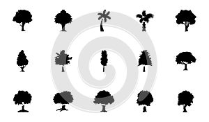 Trees Glyph Vector Icons Pack photo