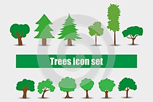 Trees icons set vector illustration