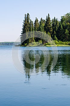 Trees and lake at duck mountain provincial park