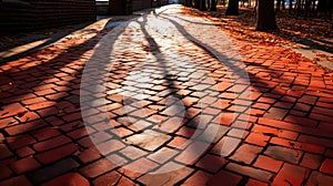 trees red brick texture
