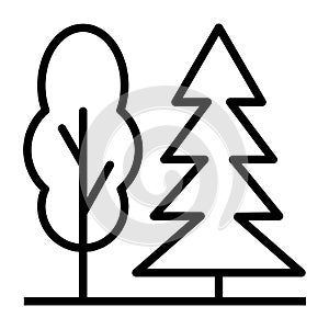 Trees Thin Line Icon 48x48. Simple Minimal Pictogram