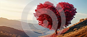 Treeshaped Heart, Ideal For Valentines Day Backdrop Heartshaped Tree On Valentines Day Backdrop