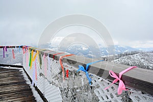 Treetop walk in wintertime in Slovakia