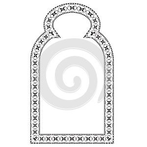 Trefoil Arch rectangular frame architectural window door ornate flower frame floral leaf