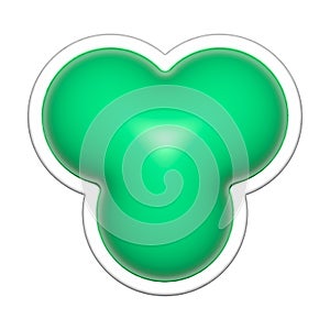 Trefoil 3d shapes, 3d geometric basic, simple trefoil shape