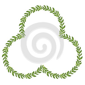 Trefoil Frame green leaf vector flower frame wreath floral leaf foliage leaves botanical