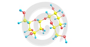 Trehalose molecular structure isolated on white