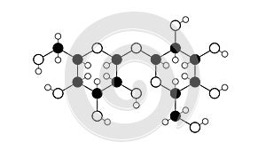 trehalose molecule, structural chemical formula, ball-and-stick model, isolated image carbohydrates