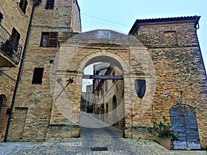 Treia town in the province of Macerata, Marche region, Italy. History, time and tourism