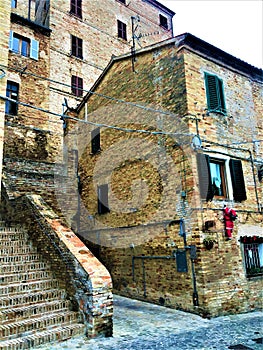 Treia town in the province of Macerata, Marche region, Italy. History, time and tourism