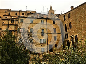 Treia town in the province of Macerata, Marche region, Italy. History, time and tourism