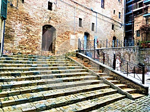 Treia town in the province of Macerata, Marche region, Italy. History, time and tourism