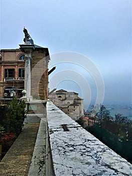 Treia town in the province of Macerata, Marche region, Italy. History, time and tourism