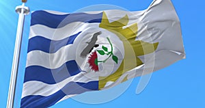 Treinta y Tres Department Flag, Uruguay. Loop