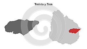Treinta y Tres outline map