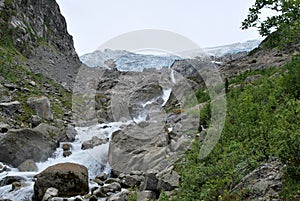 A trek in Folgefonna in Norway