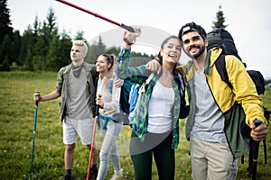 Trek Hiking Destination Experience Adventure Happy Lifestyle Concept