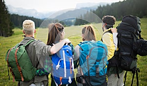 Trek Hiking Destination Experience Adventure Happy Lifestyle Concept