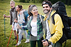 Trek Hiking Destination Experience Adventure Happy Lifestyle Concept