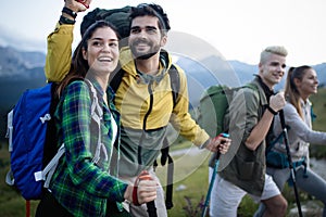 Trek Hiking Destination Experience Adventure Happy Lifestyle Concept