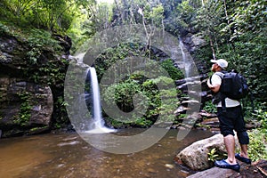 Trekker man rain forest national park